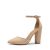 DREAM PAIRS Zapatos de Tacón Alto para Mujer Coco, Bombas de Tacón Cuadrado, Punta Cerrada, con Correa en el Tobillo, Zapatos de Vestir,Size 38,Desnudo/Ante,Coco